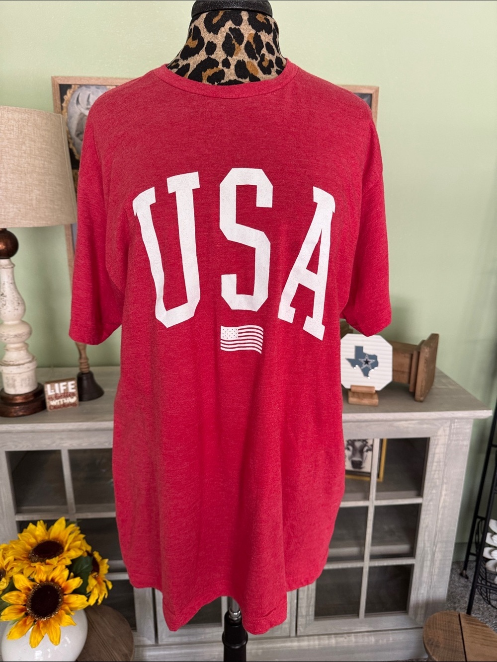 Southern Bliss Red USA Graphic Tee Sz XL